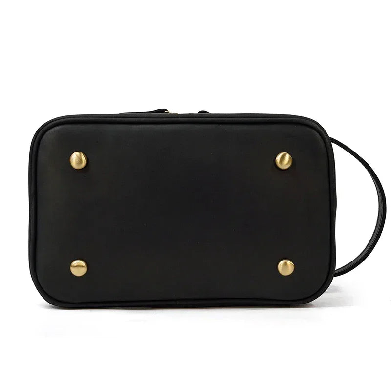 Men’s Leather Toiletry Bag - Double-Zip Dopp Kit