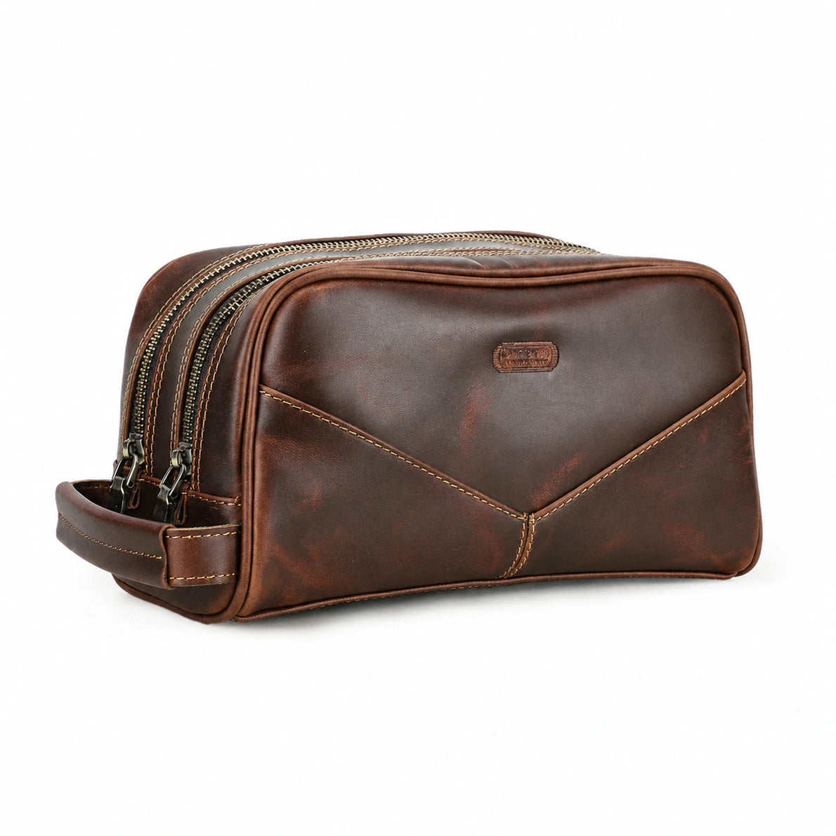 Men’s Leather Toiletry Bag – Vintage Travel Dopp Kit