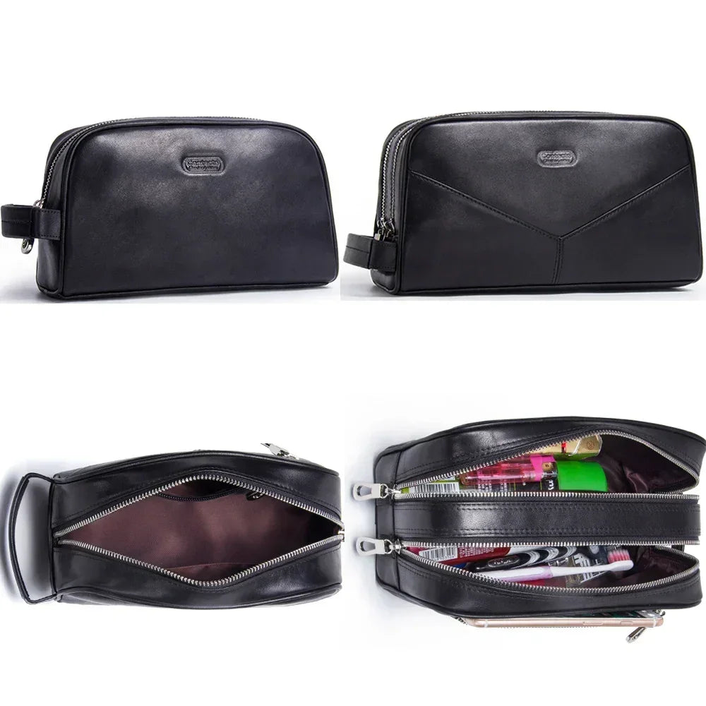 Men’s Leather Toiletry Bag – Vintage Travel Dopp Kit