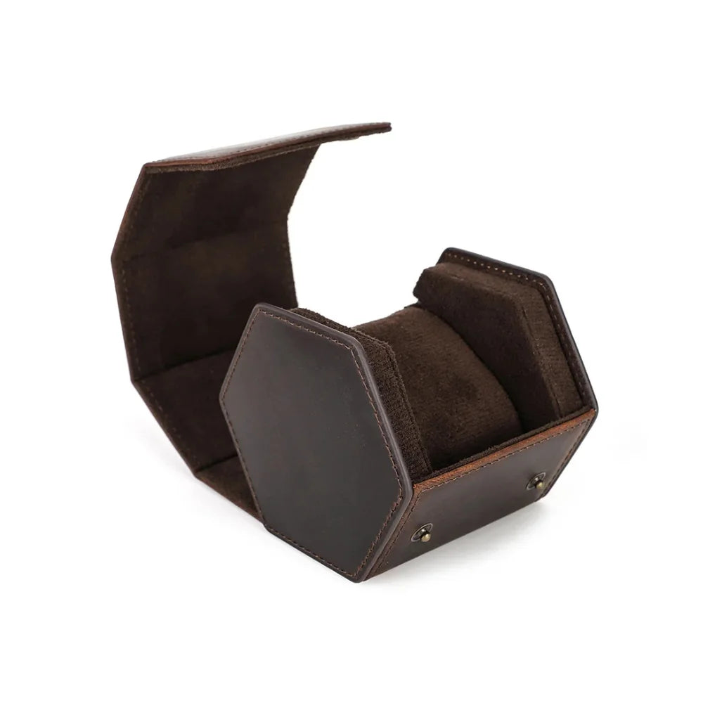 Men’s Leather Watch Box - Multi-Watch Storage Case - 1 Watch