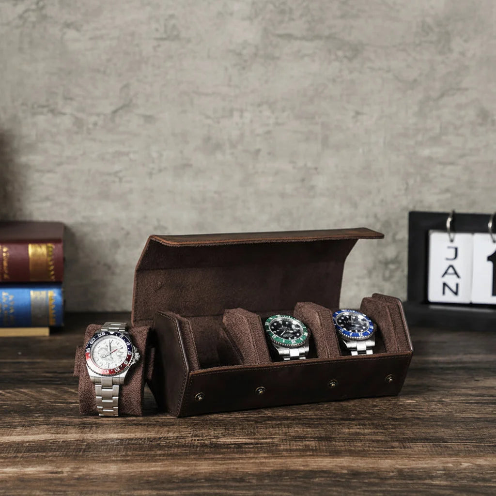 Men’s Leather Watch Box - Multi-Watch Storage Case