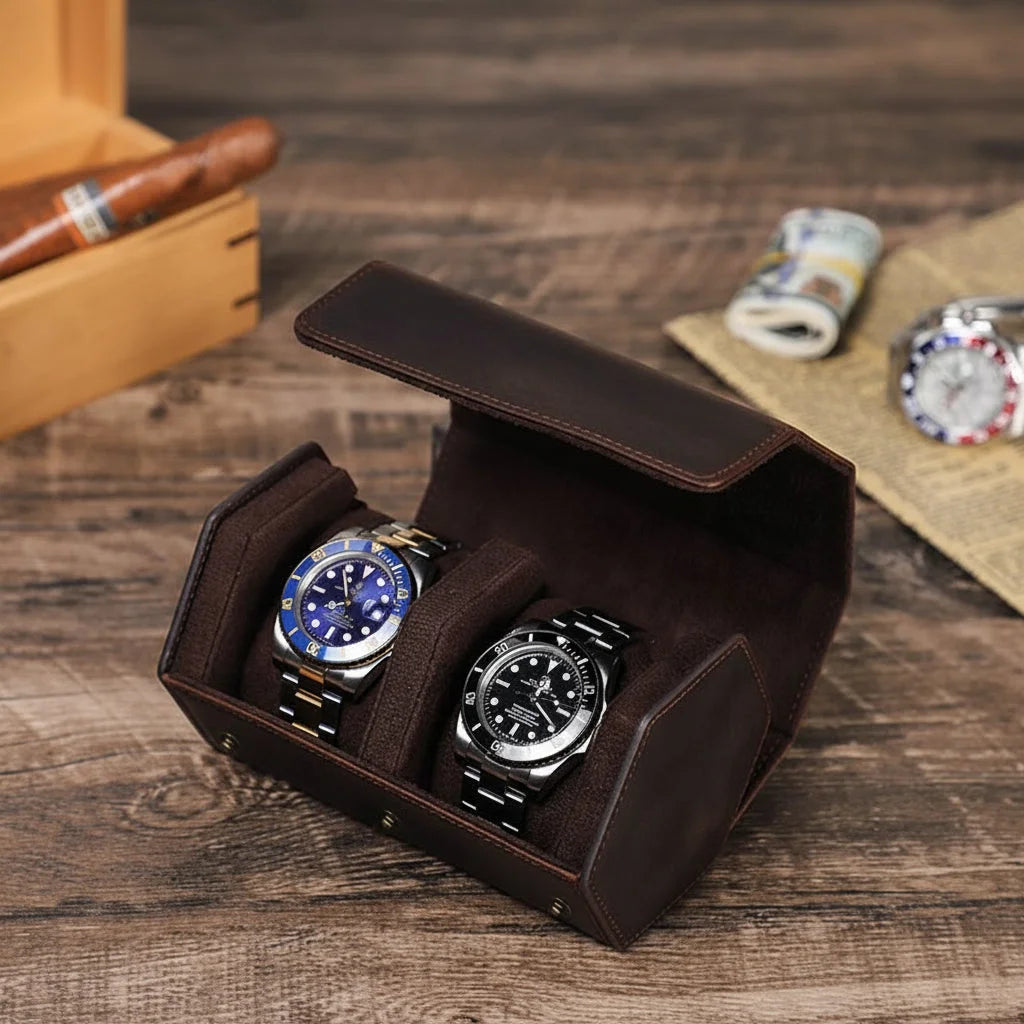 Men’s Leather Watch Box - Multi-Watch Storage Case