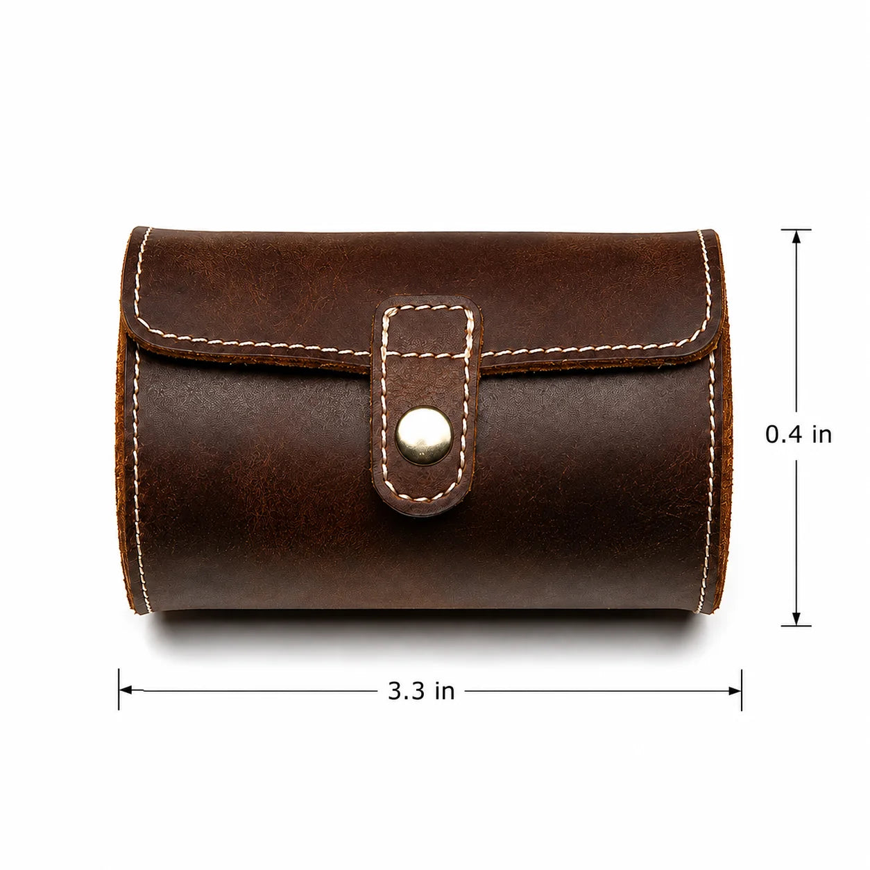 Men’s Leather Watch Roll - Travel Case for 2 or 3 Watches