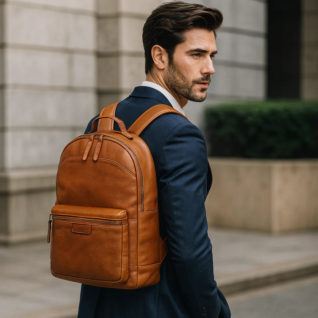 Men’s Leather Work Backpack – 15.6’’ Laptop Carry