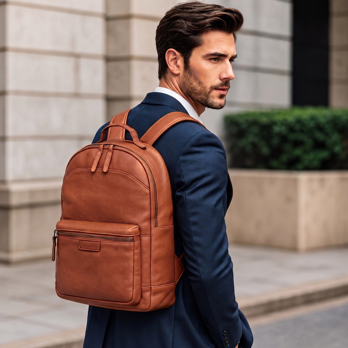 Men’s Leather Work Backpack – 15.6’’ Laptop Carry