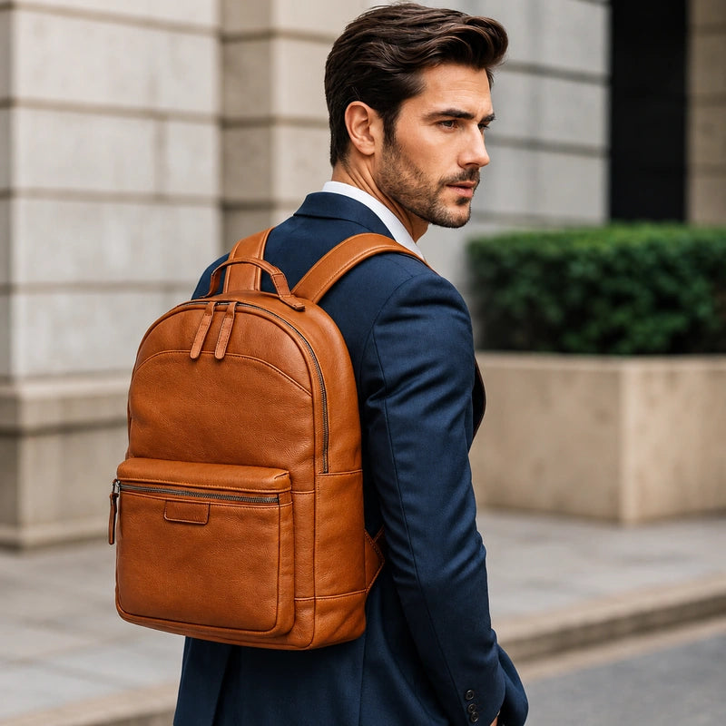 Men’s Leather Work Backpack – 15.6’’ Laptop Carry