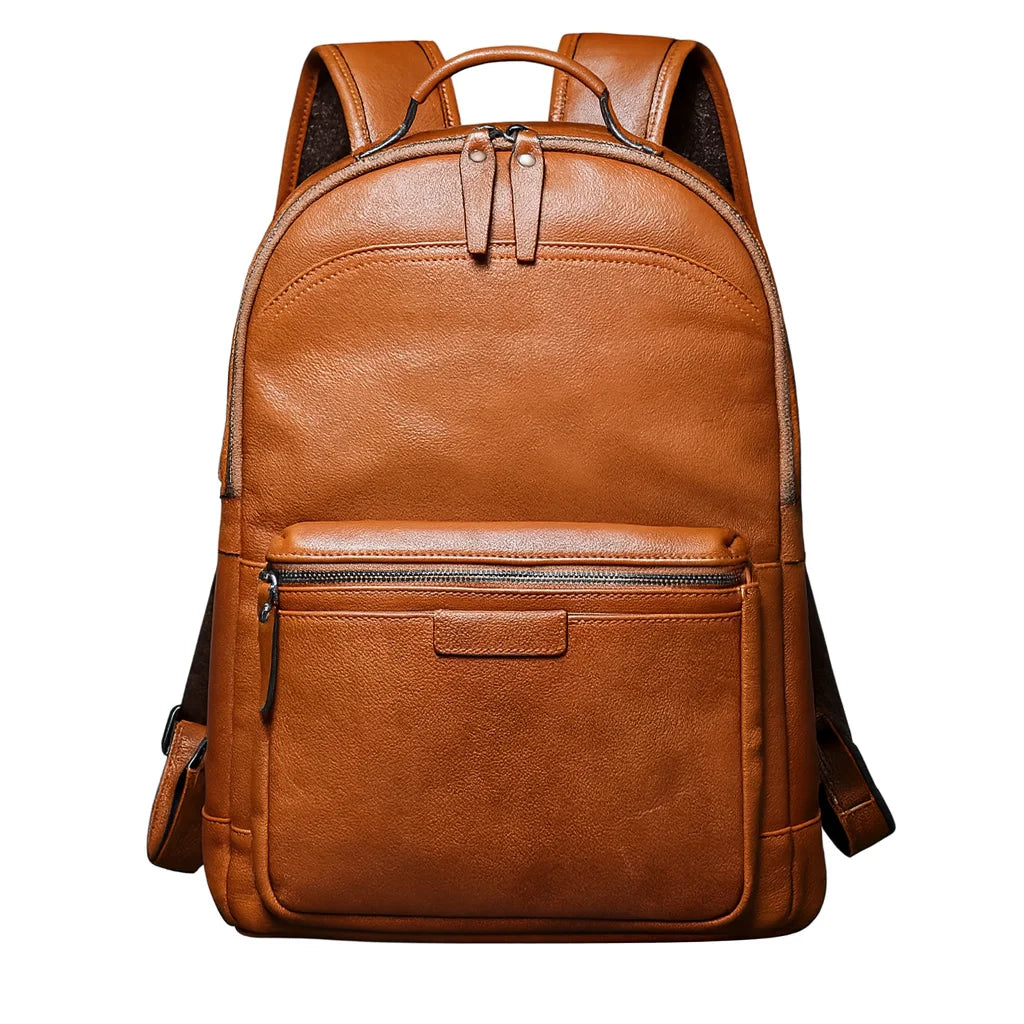 Men’s Leather Work Backpack – 15.6’’ Laptop Carry - Brown