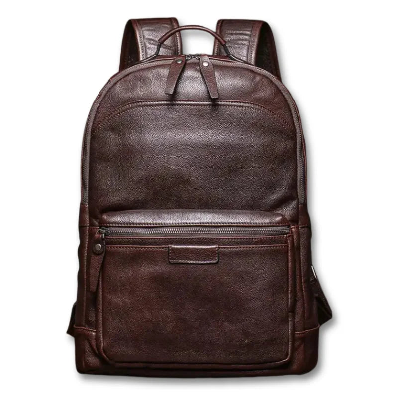 Men’s Leather Work Backpack – 15.6’’ Laptop Carry - Dark brown
