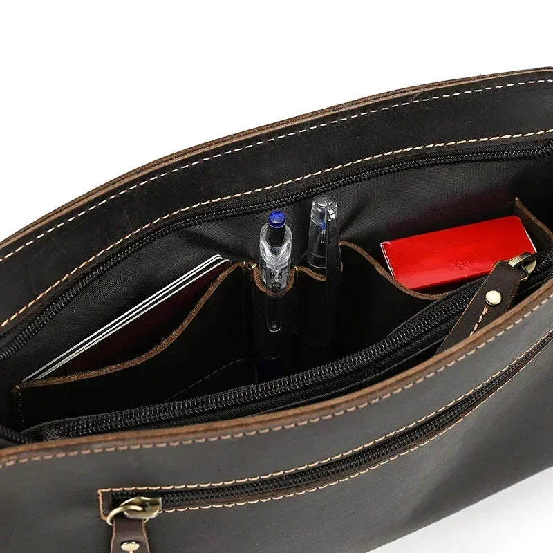 Men’s Leather Wrist Wallet - Zip Pocket Card & Cash Case