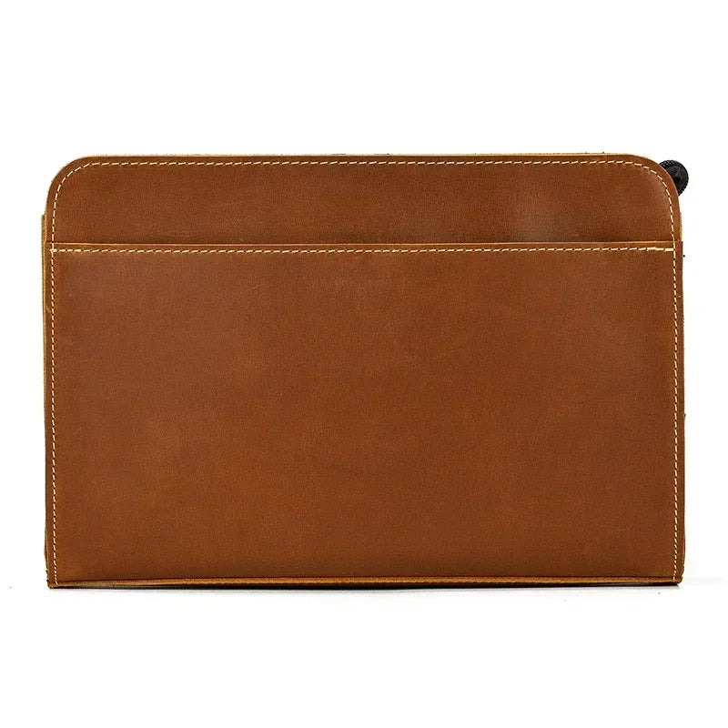 Men’s Leather Wrist Wallet - Zip Pocket Card & Cash Case