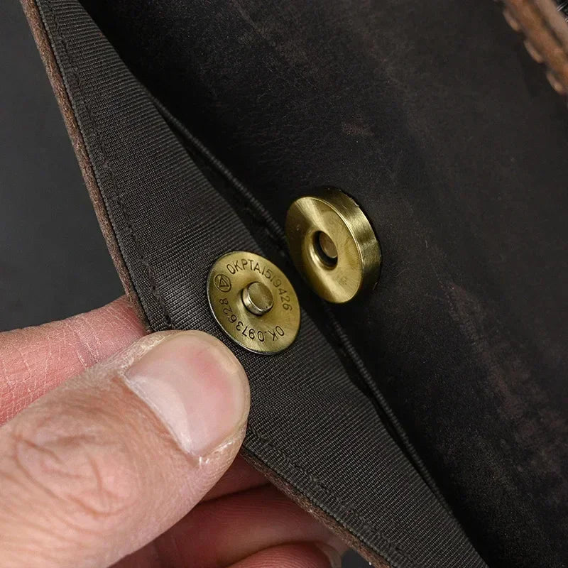 Men’s Leather Wrist Wallet - Zip Pocket Card & Cash Case