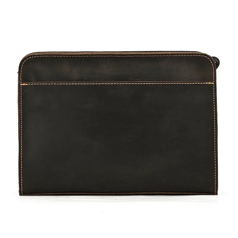 Men’s Leather Wrist Wallet - Zip Pocket Card & Cash Case