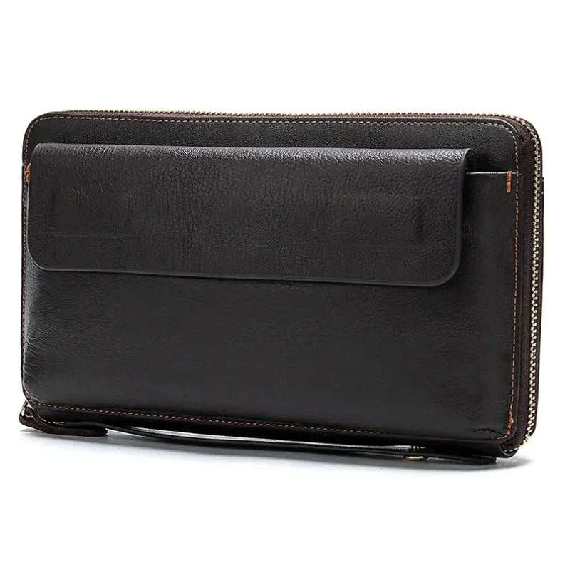 Men’s Leather Zip Wallet – Single or Double Zip Clutch