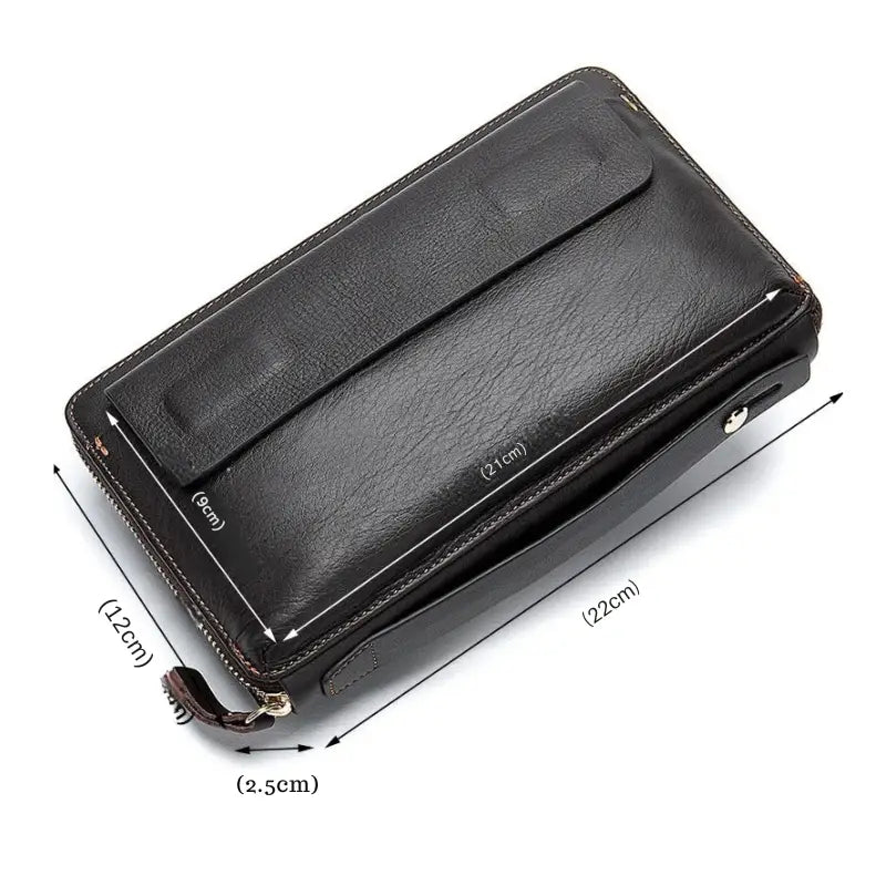 Men’s Leather Zip Wallet – Single or Double Zip Clutch