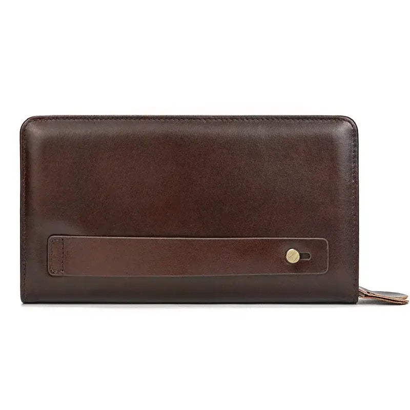 Men’s Leather Zip Wallet – Single or Double Zip Clutch