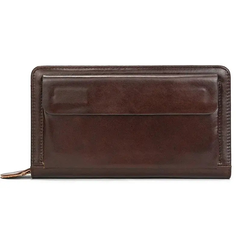 Men’s Leather Zip Wallet – Single or Double Zip Clutch