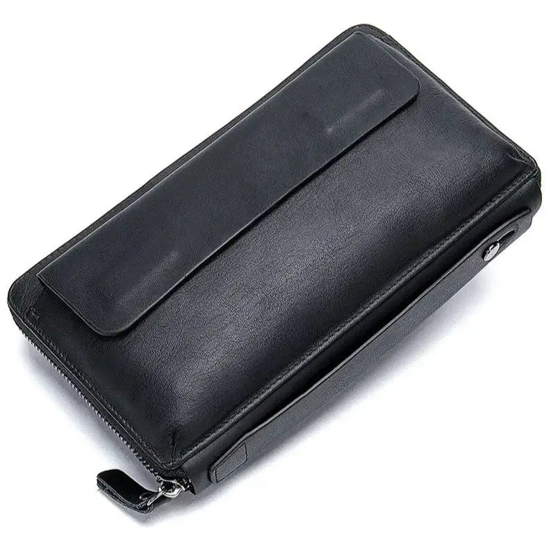 Men’s Leather Zip Wallet – Single or Double Zip Clutch