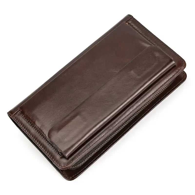 Men’s Leather Zip Wallet – Single or Double Zip Clutch