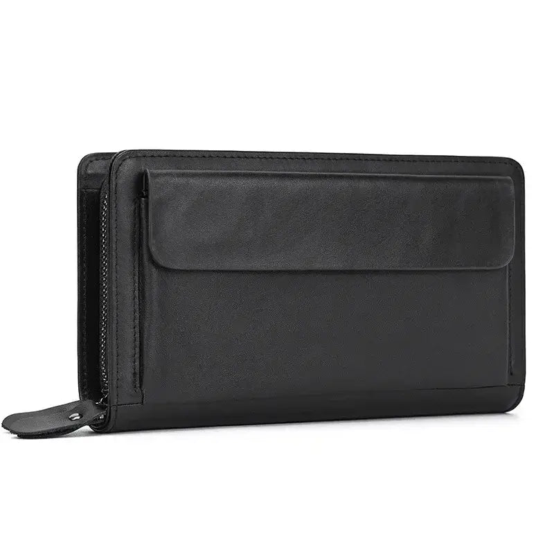 Men’s Leather Zip Wallet – Single or Double Zip Clutch