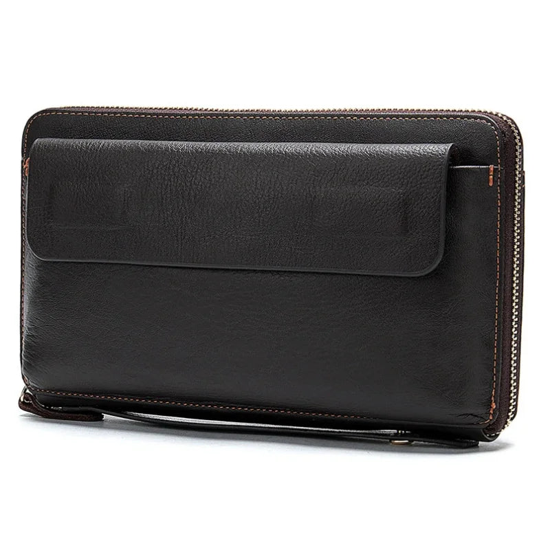 Men’s Leather Zip Wallet – Single or Double Zip Clutch