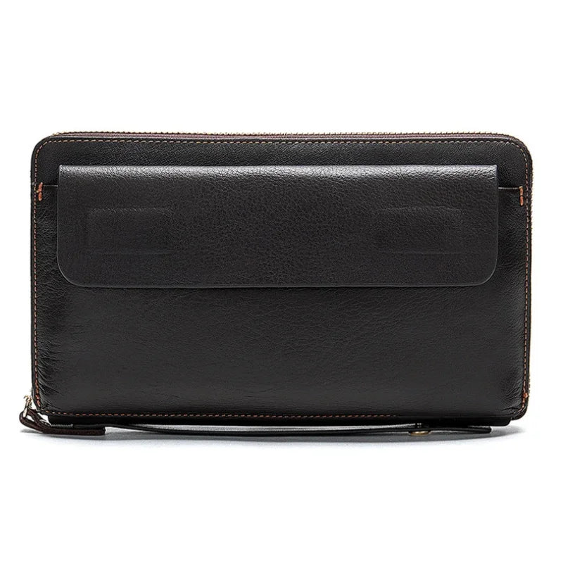 Men’s Leather Zip Wallet – Single or Double Zip Clutch