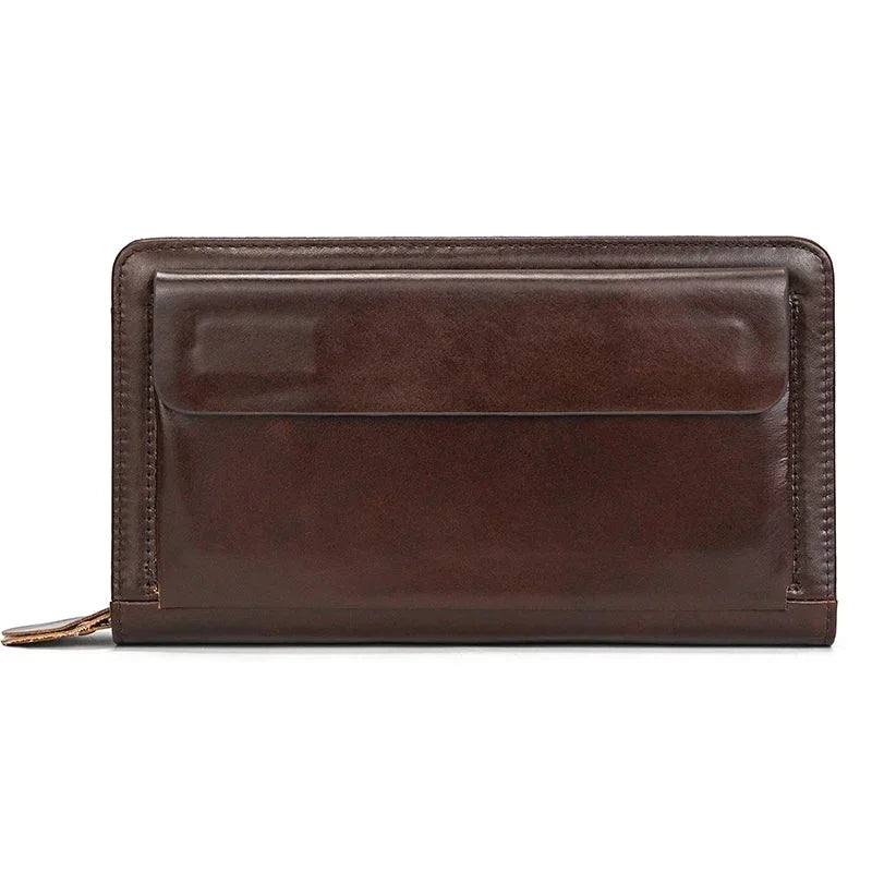 Men’s Leather Zip Wallet – Single or Double Zip Clutch