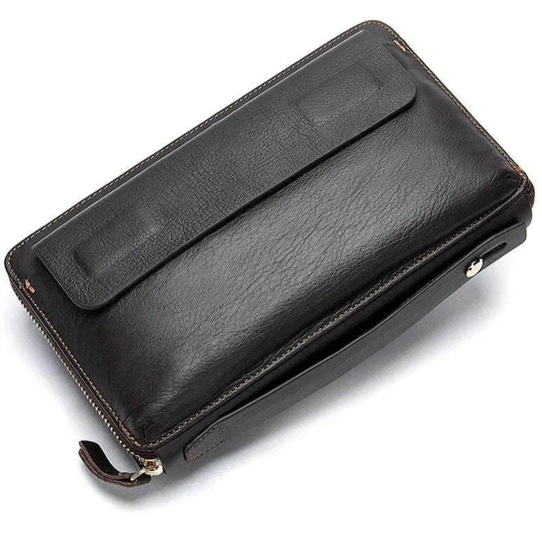 Men’s Leather Zip Wallet – Single or Double Zip Clutch