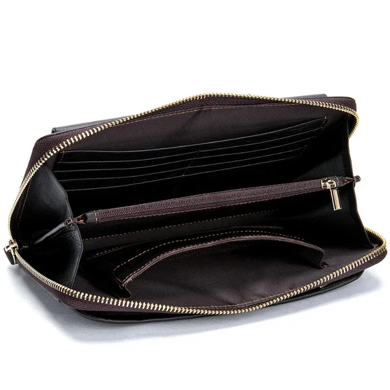 Men’s Leather Zip Wallet – Single or Double Zip Clutch