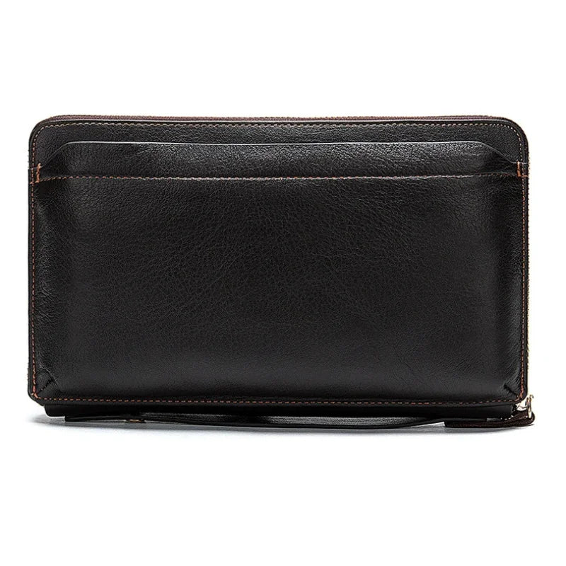 Men’s Leather Zip Wallet – Single or Double Zip Clutch