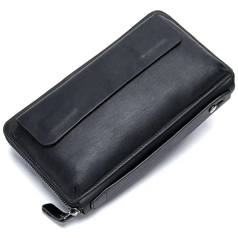 Men’s Leather Zip Wallet – Single or Double Zip Clutch