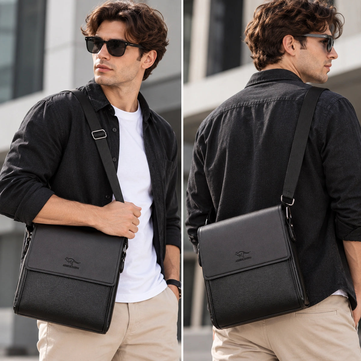 Men’s Messenger Bag - Vertical Organizer Design
