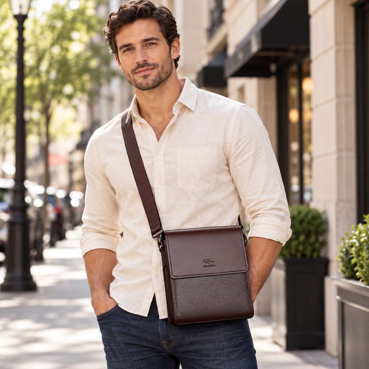 Men’s Messenger Bag - Vertical Organizer Design