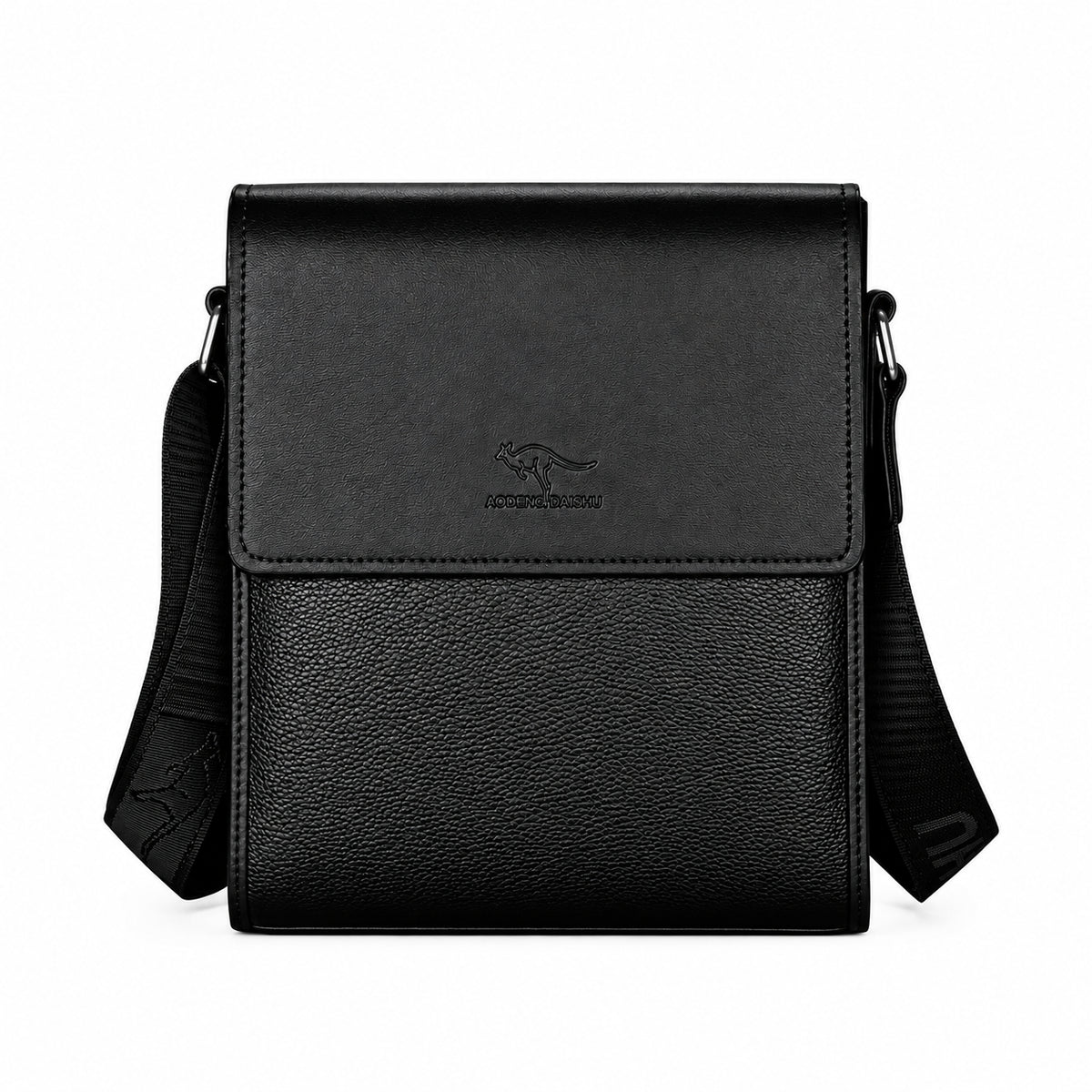 Men’s Messenger Bag - Vertical Organizer Design - Black