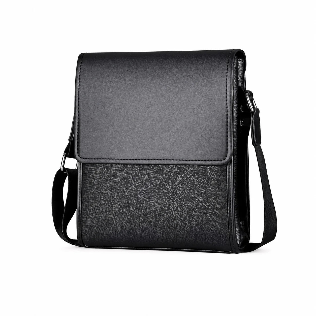 Men’s Messenger Bag - Vertical Organizer Design - Black