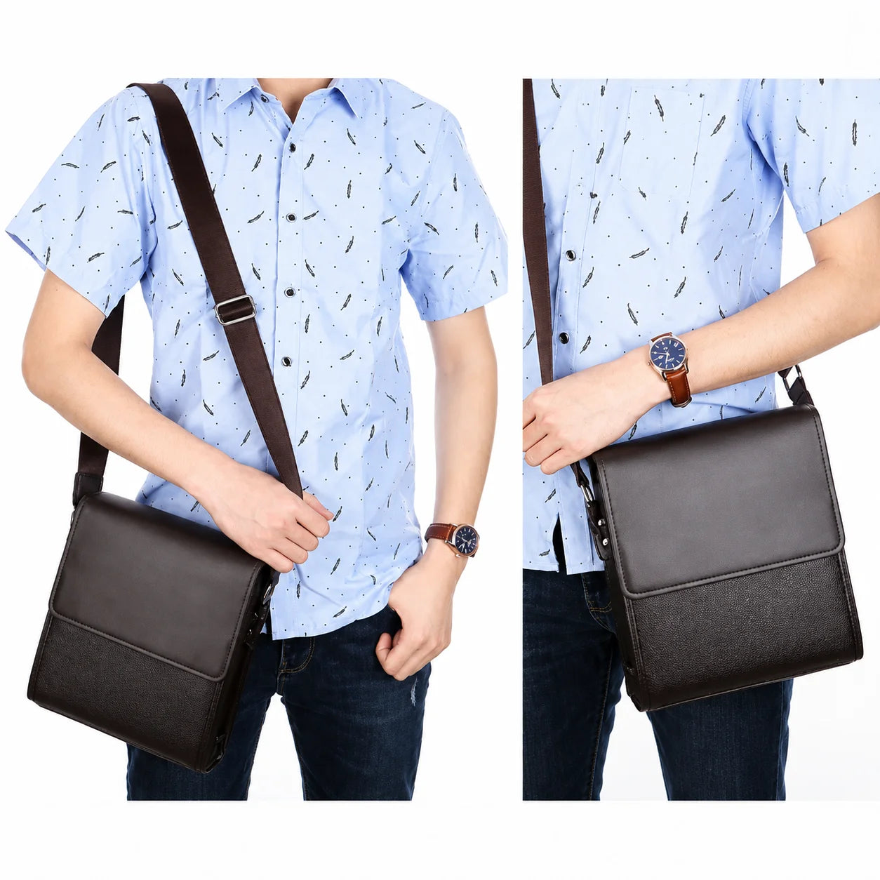 Men’s Messenger Bag - Vertical Organizer Design