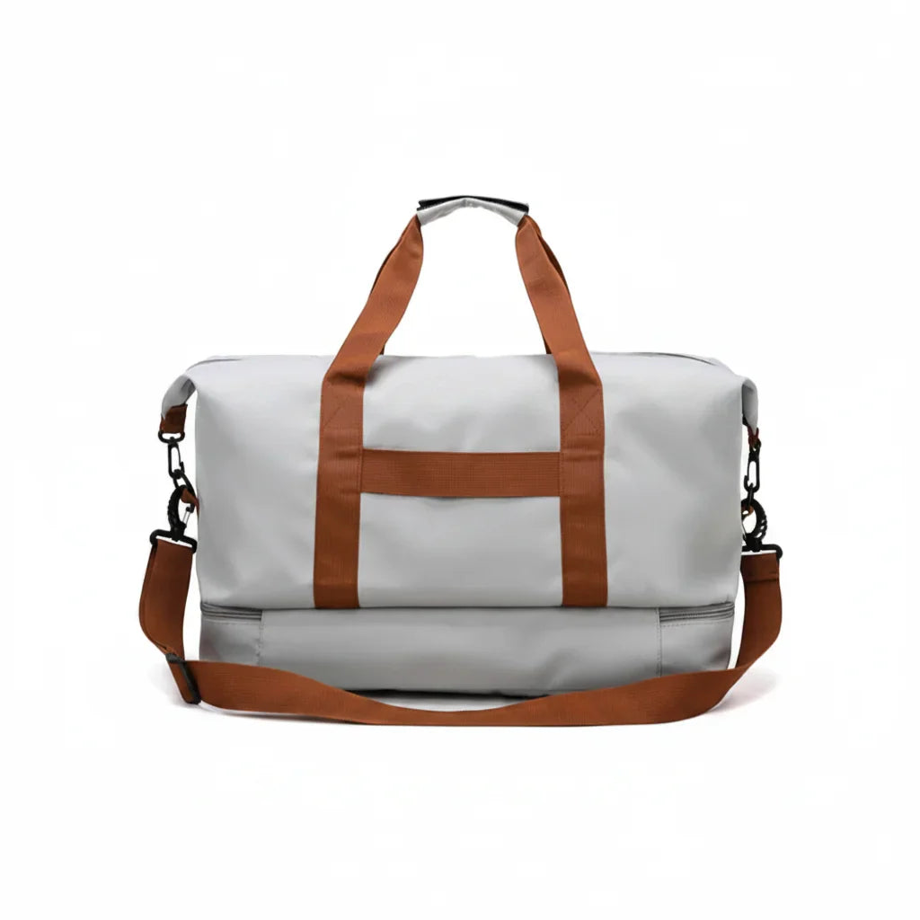 Men’s Nylon Duffle Bag - Trolley Strap Weekender with Shoe Pocket
