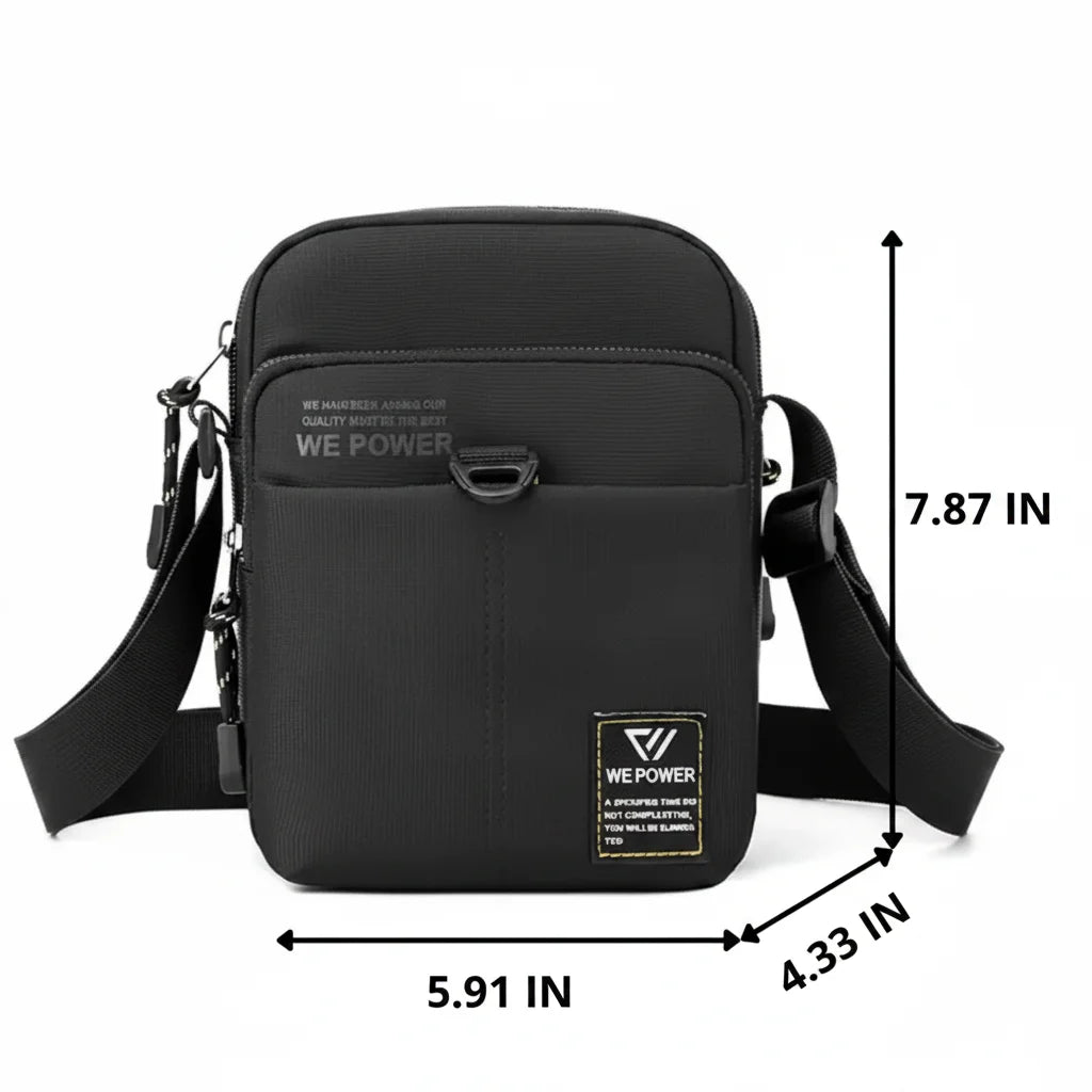 Men’s Nylon Sling Bag - Compact Crossbody Chest Bag