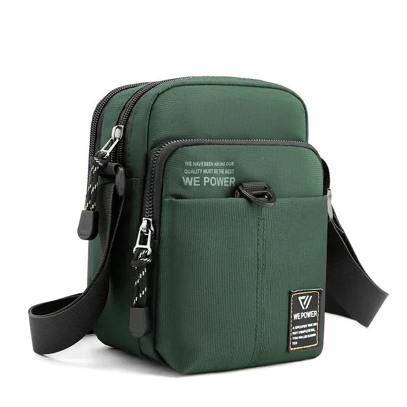 Men’s Nylon Sling Bag - Compact Crossbody Chest Bag - Forest Green