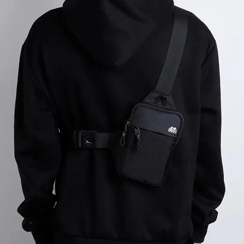 Men’s Nylon Sling Bag - Water-Resistant Chest Bag with Zip Pocket