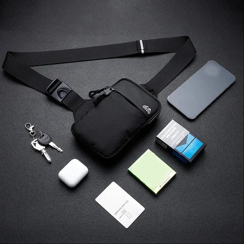 Men’s Nylon Sling Bag - Water-Resistant Chest Bag with Zip Pocket