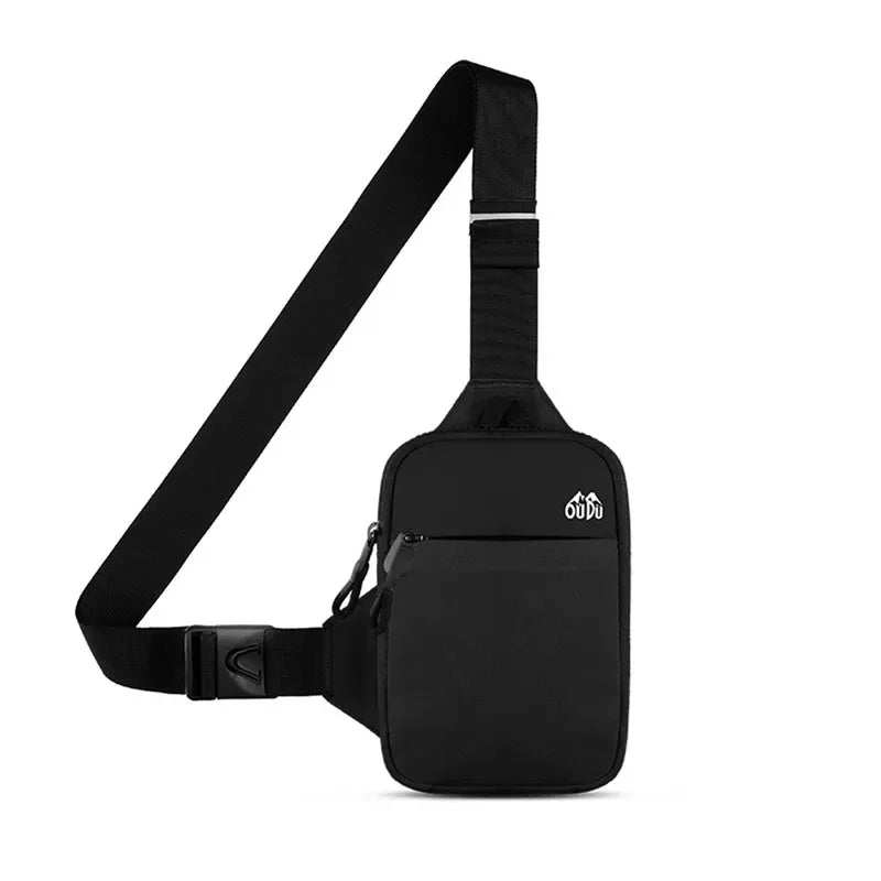 Men’s Nylon Sling Bag - Water-Resistant Chest Bag with Zip Pocket