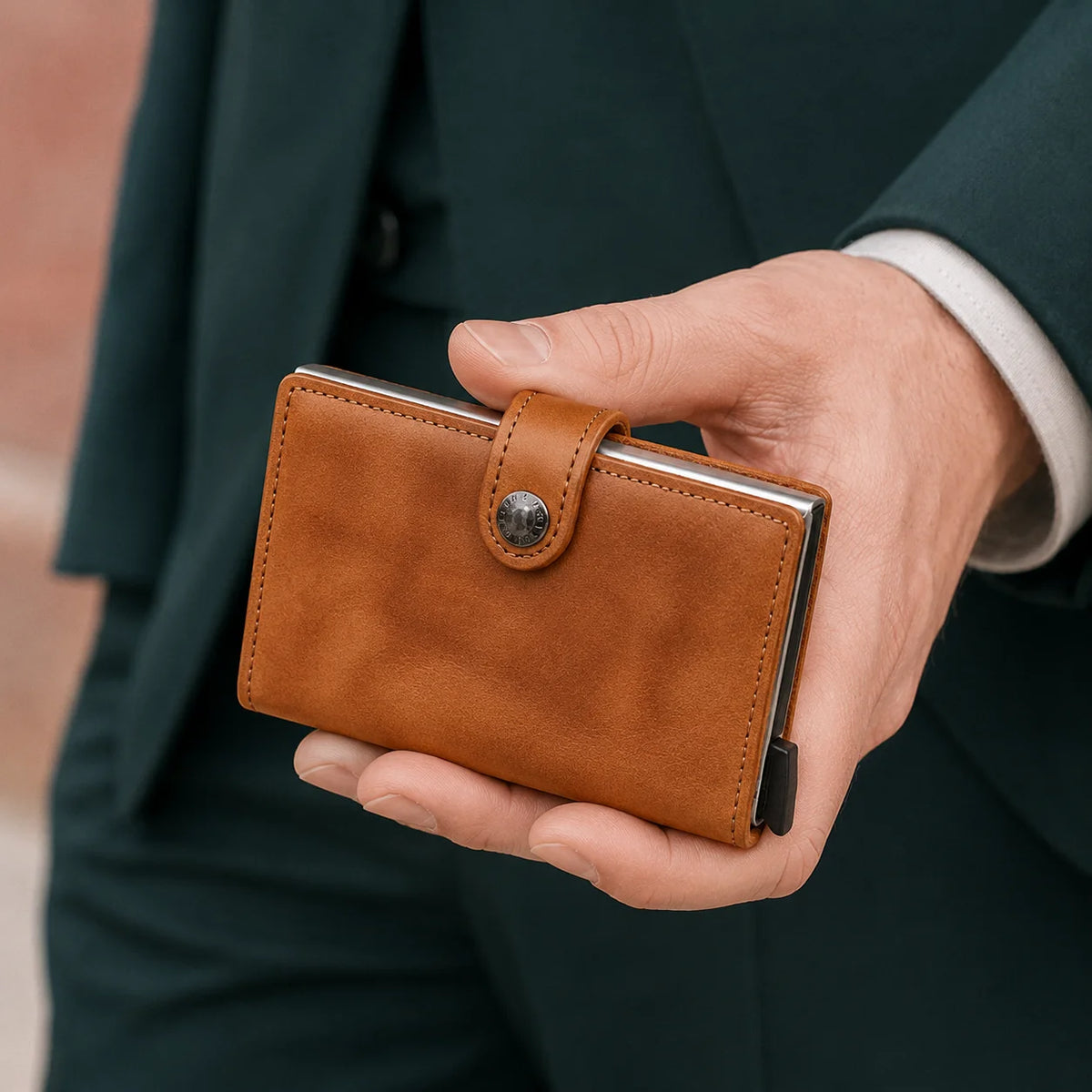 Men’s RFID Card Holder - Pop-Up Wallet with Cash Pocket