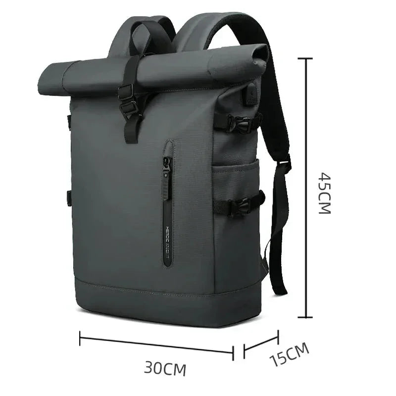Men’s Roll Top Backpack – Waterproof Expandable Everyday Backpack