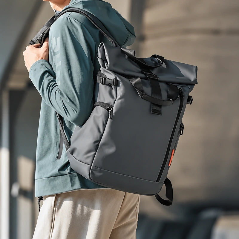 Men’s Roll-Top Backpack – Waterproof Travel & Work Bag