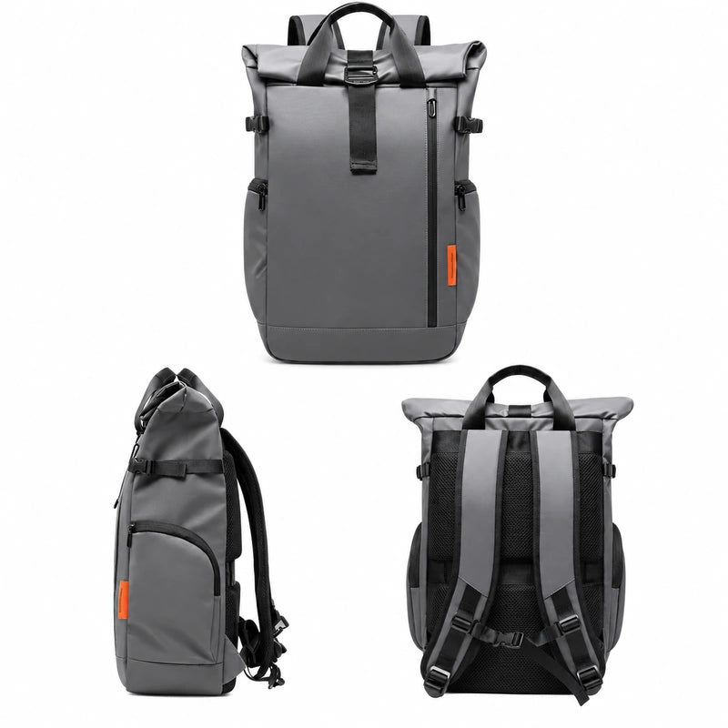 Men’s Roll-Top Backpack – Waterproof Travel & Work Bag
