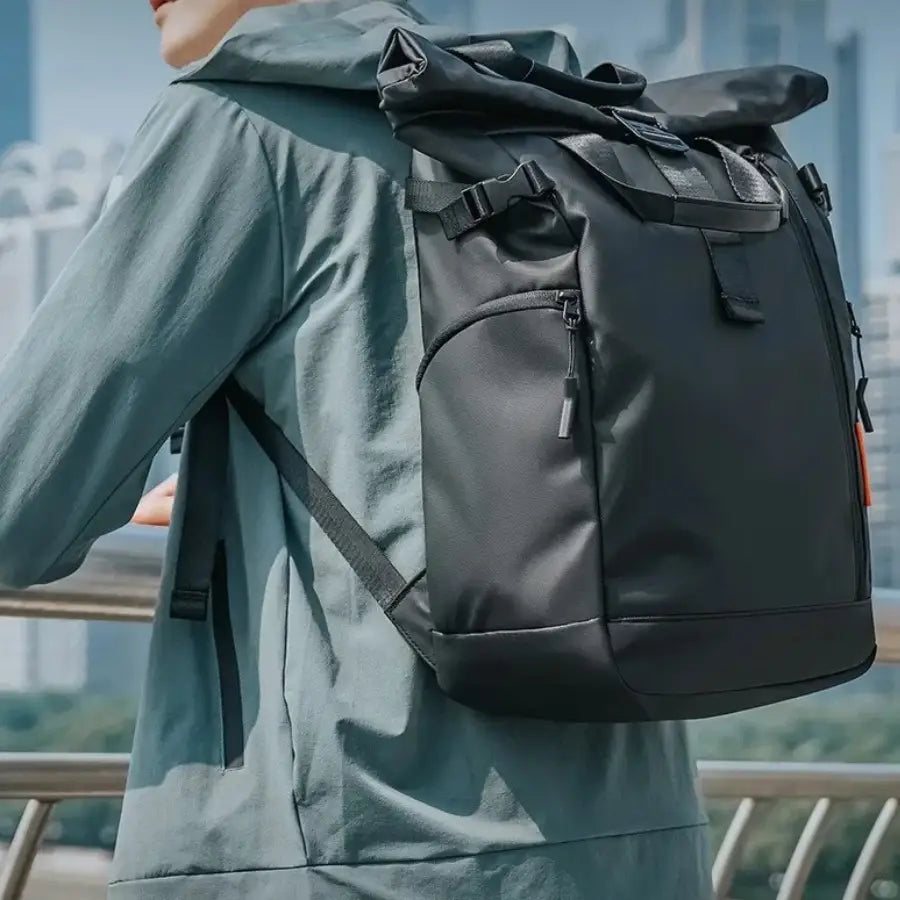 Men’s Roll-Top Backpack – Waterproof Travel & Work Bag