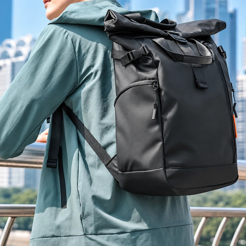 Men’s Roll-Top Backpack – Waterproof Travel & Work Bag