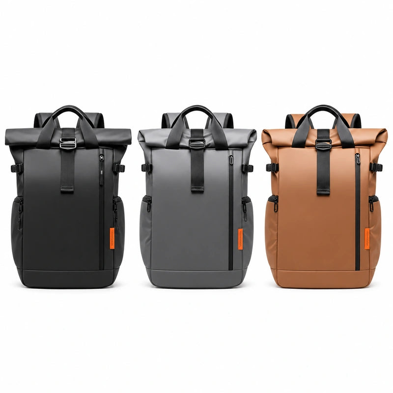 Men’s Roll-Top Backpack – Waterproof Travel & Work Bag