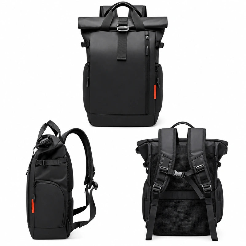Men’s Roll-Top Backpack – Waterproof Travel & Work Bag