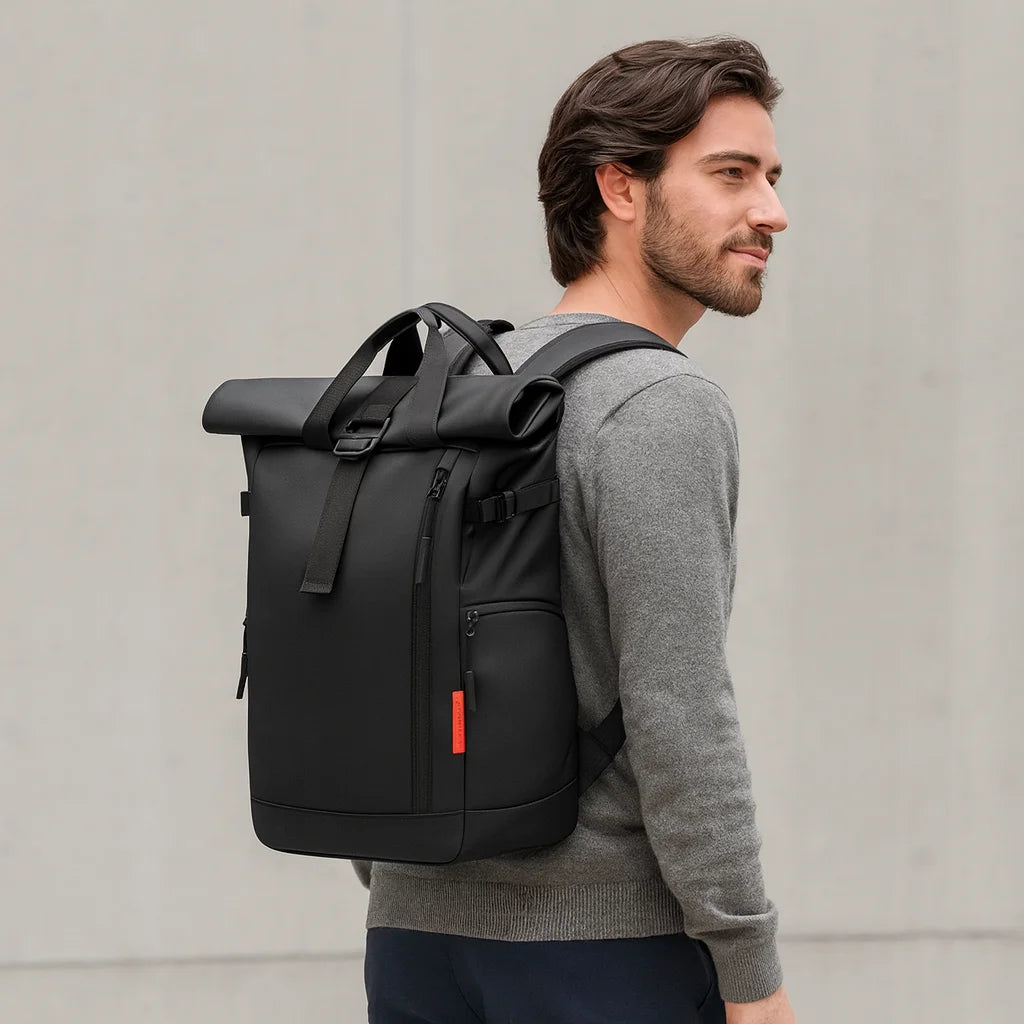 Men’s Roll-Top Backpack – Waterproof Travel & Work Bag